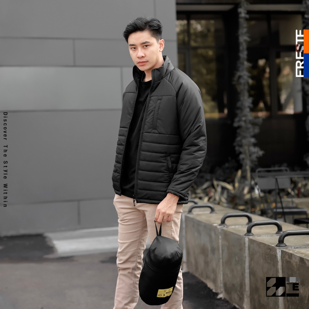 Ereste Jacket Parasut Puffer Hitam Thorn