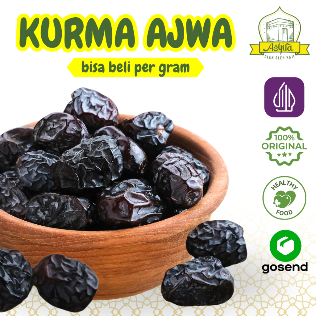 

Kurma Ajwa Nabi Premium 1Kg Asli Madinah Berkhasiat Suplemen Kesehatan Terlaris Oleh-oleh Haji Umroh