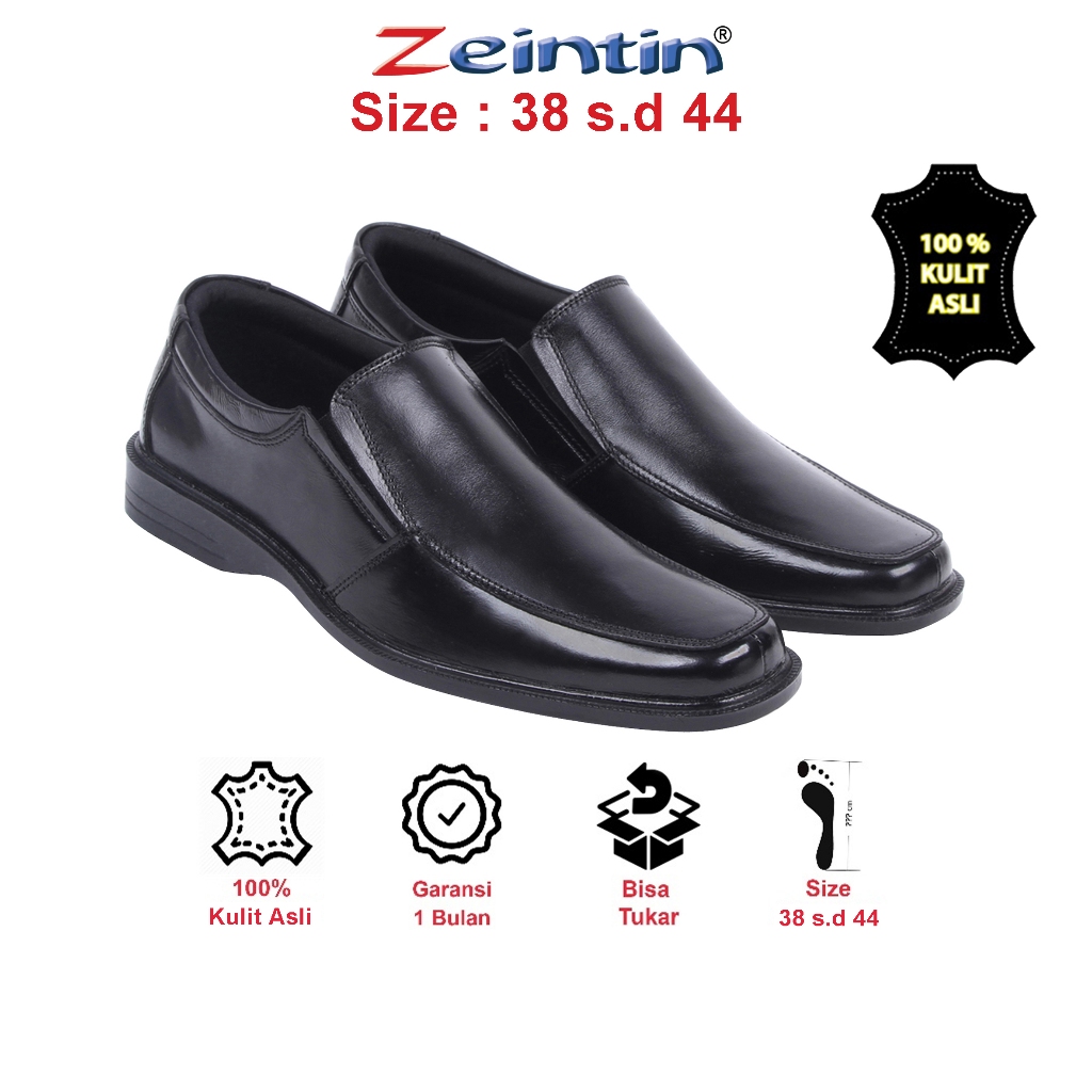 Zeintin - Sepatu Pantofel Pria Sepatu Formal Pria Zeintin Original AJ Hitam