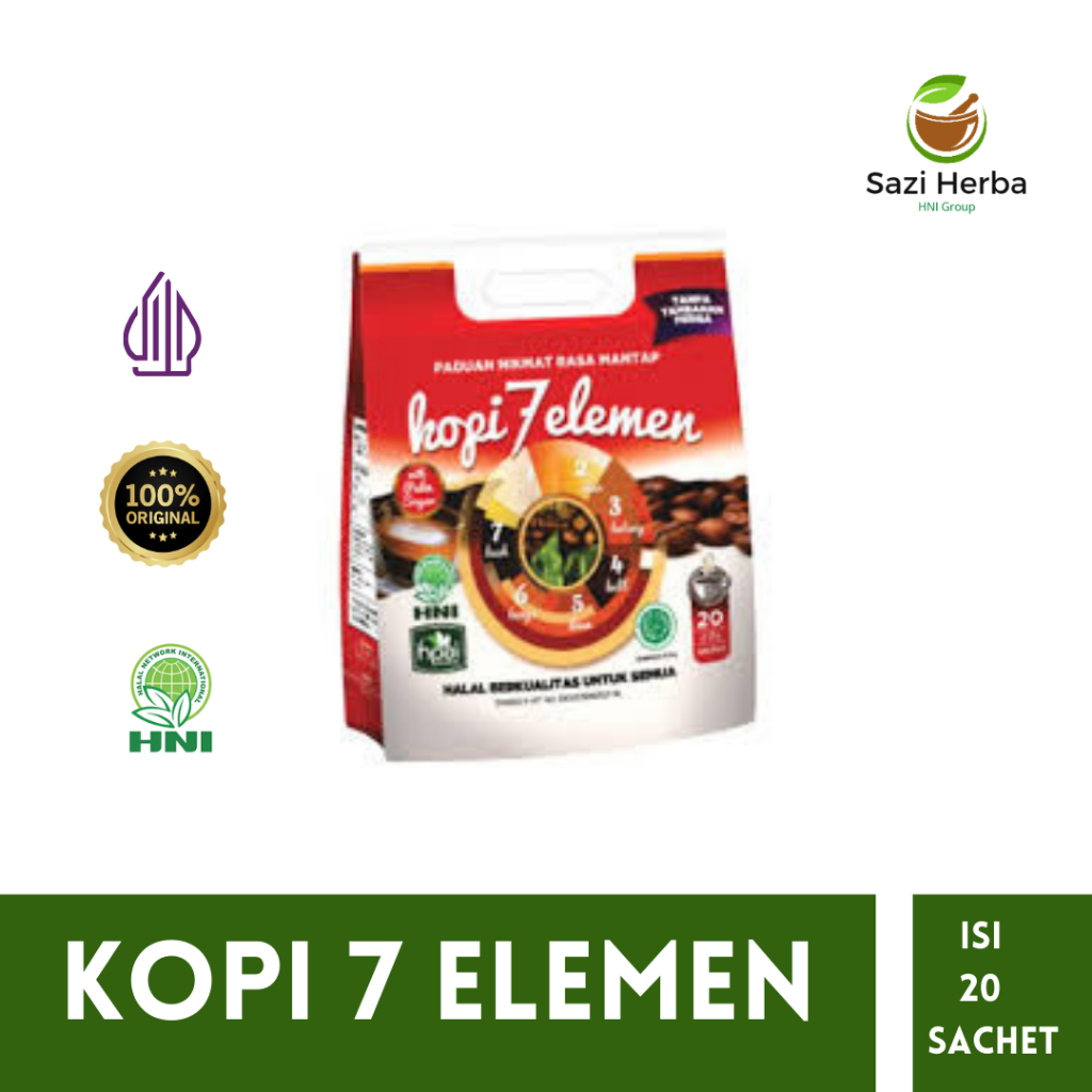 

Kopi Herbal Sevel 7 Elemen Menjaga Kesehatan Tubuh HNI HPAI isi 20 Sachet