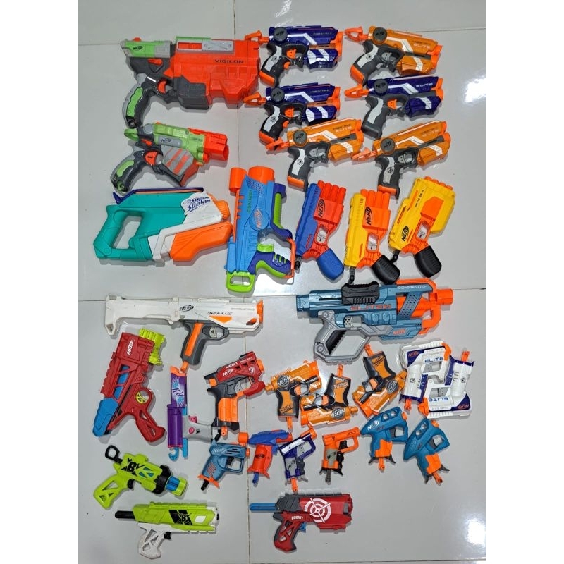 nerf elite, tembakan air, vortex, rebelle, mega, dll