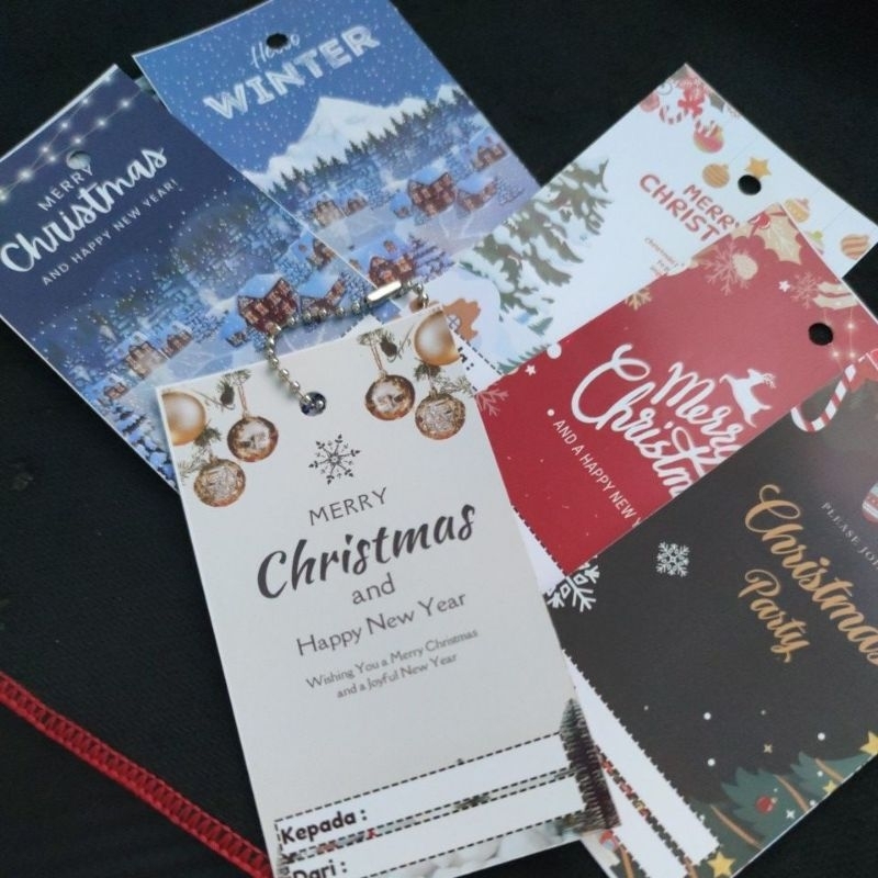 

Label Hang Tag Versi Natal Hamper KADO Merry Christmas Per Lembar ULANG TAHUN HANGTAG HAPPY NEW YEAR