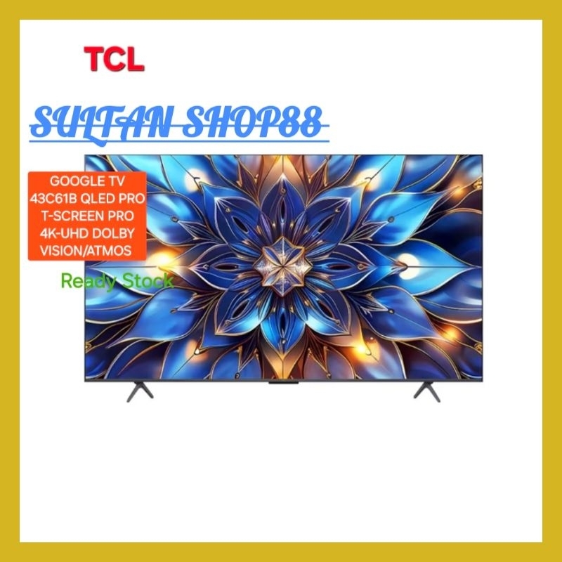TCL GOOGLE TV 50C61B QLED PRO T-SCREEN PRO 4K-UHD DOLBY VISION/ATMOS I TCL QLED 50C61B 50 INCH 4K UH