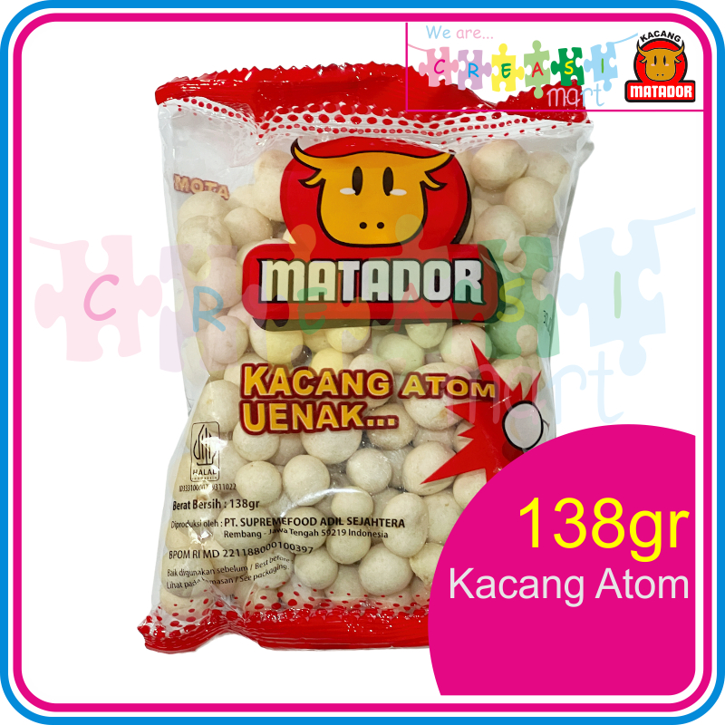 

Matador Kacang Atom / Sukro / Tepung 138gram 100% Uenakk Original Khas Rembang Jawa Tengah