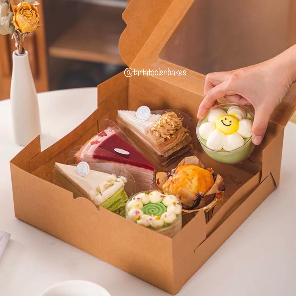 (5PCS) Kotak Cake | Paper Box Macaron | Kotak Cupcake |Box Mika Kue Cake / Cheese Cake Bosque / Moch
