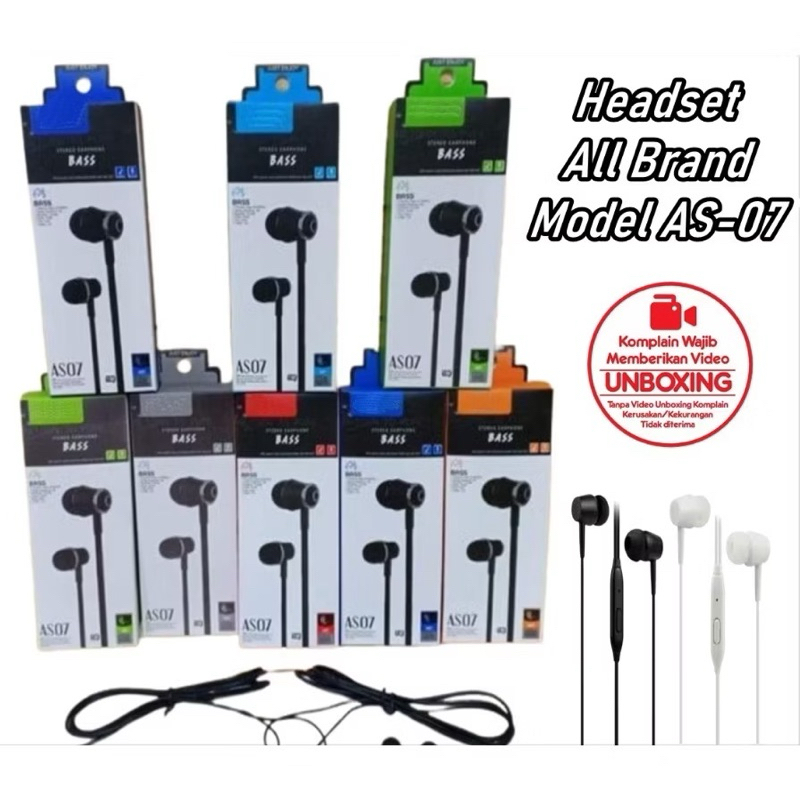 AS07 Headset Kombinasi All Brand AS-07 / headset premium super bagus