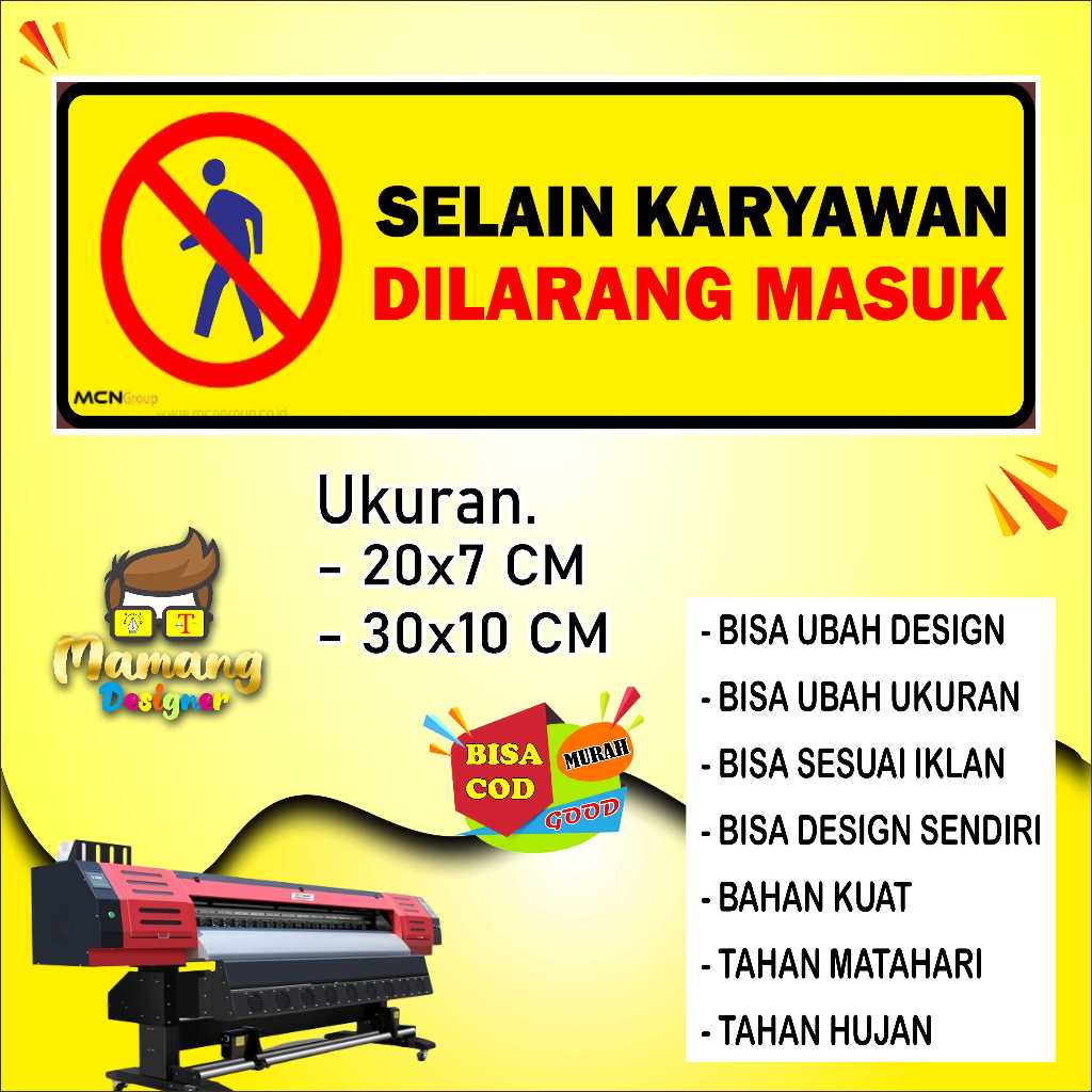 

Cetak Stiker Dilarang Masuk Untuk Di Kantor Bahan Kuat Kuning