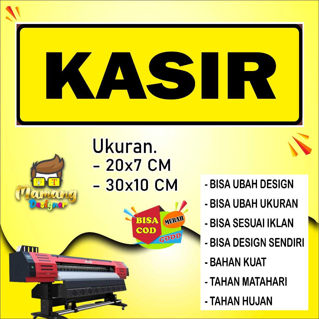 

Sticker Tempelan Untuk Di Depan Kasir Bahan Glosy Kuning