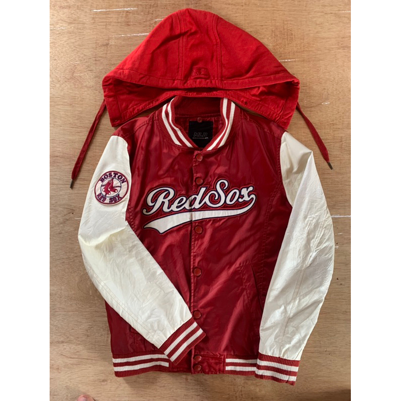 varsity mlb redsox merah putih