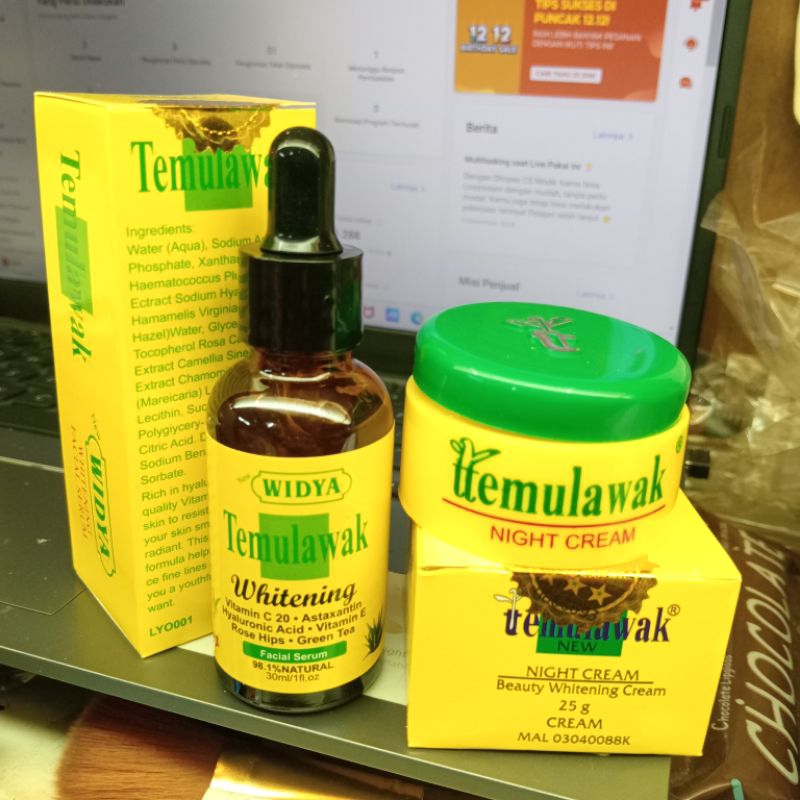 PAKET TEMULAWAK [ SERUM WIDYA + CREAM MALAM ]