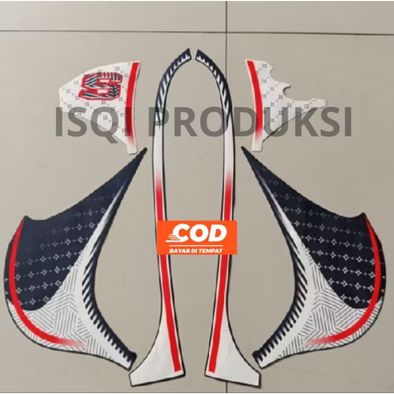 STRIPING STIKER LIS MOTOR STANDAR SCOOPY FASHION TAHUN 2024 WARNA BODY BIRU NAVY