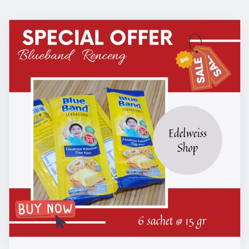 

Blueband Renceng Margarin Mentega Serbaguna Kemasan sachet