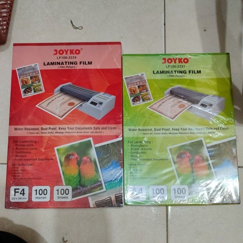 

(isi 100 pcs) Plastik laminating joyko 100 micron