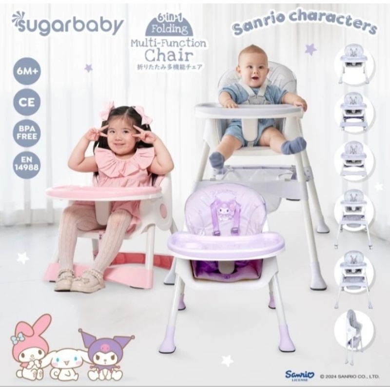 Sugar Baby 6in1 Multi Function High Chair - Kursi Makan Bayi - Kursi Makan Anak