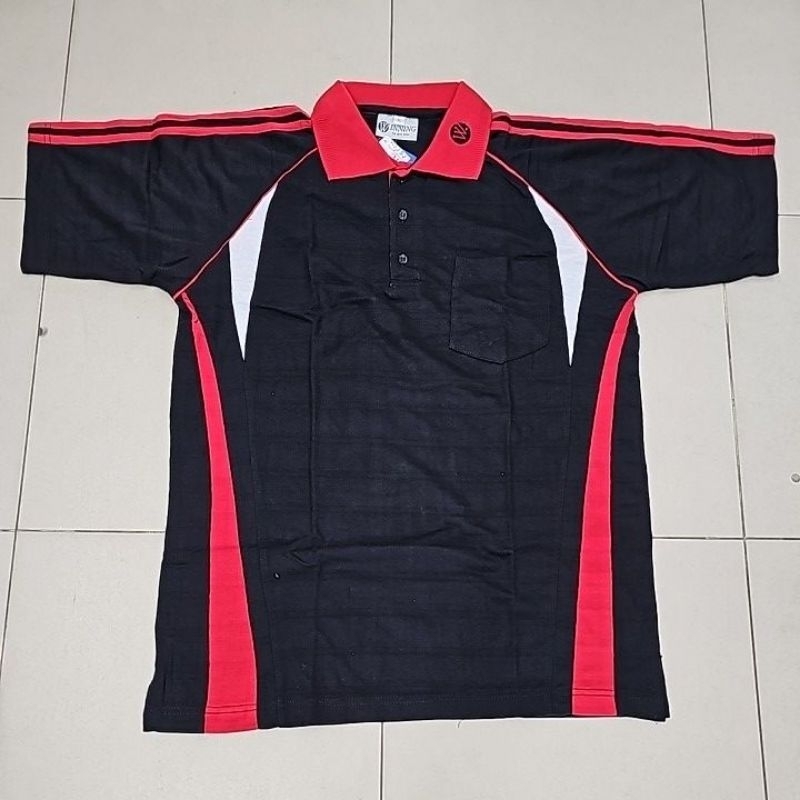 KAOS OLAHRAGA / BAJU SERAGAM OLAHRAGA WSJST POLO BILLABONG MOTIF HITAM KOMBINASI MERAH