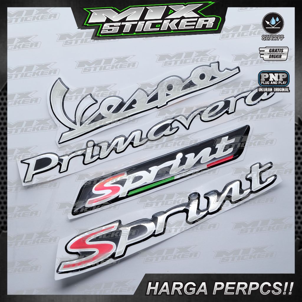 emblem timbul vespa / emblem 3d vespa matic / emblem timbul vespa sprint / emblem timbul vespa prima