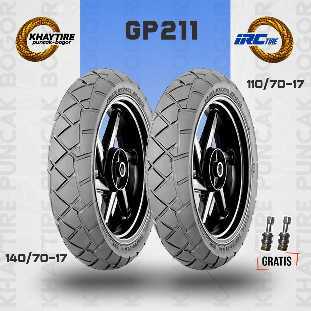 Paket Ban Motor Adventure IRC GP-211 110/70 - 140/70 Ring 17 Tubles
