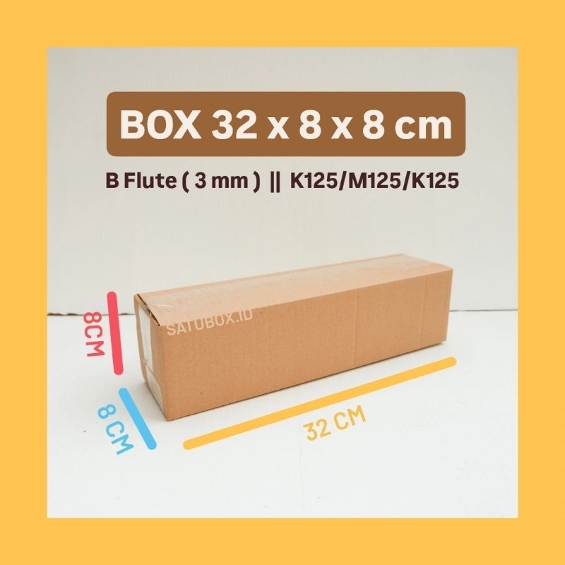 

kardus karton box polos uk. 32 x 8 x 8 cm, single wall tebal 3mm