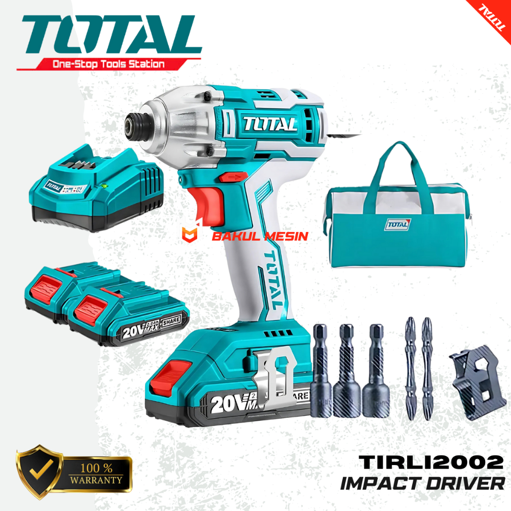 TOTAL TIRLI2002 Bor obeng baterai cordless screw driver impact driver