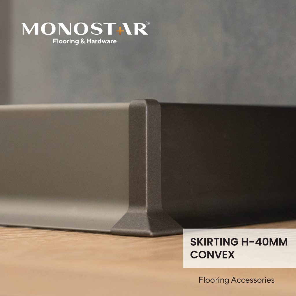 AKSESORIS PLINT SKIRTING ALUMUNIUM MONOSTAR – AKSESORIS LIST LANTAI H 40MM