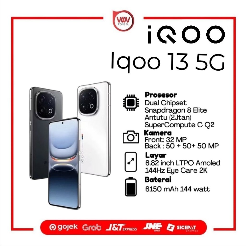Hp Vivo Iqoo 13 5G Ram 12GB Internal 256GB Garansi Resmi