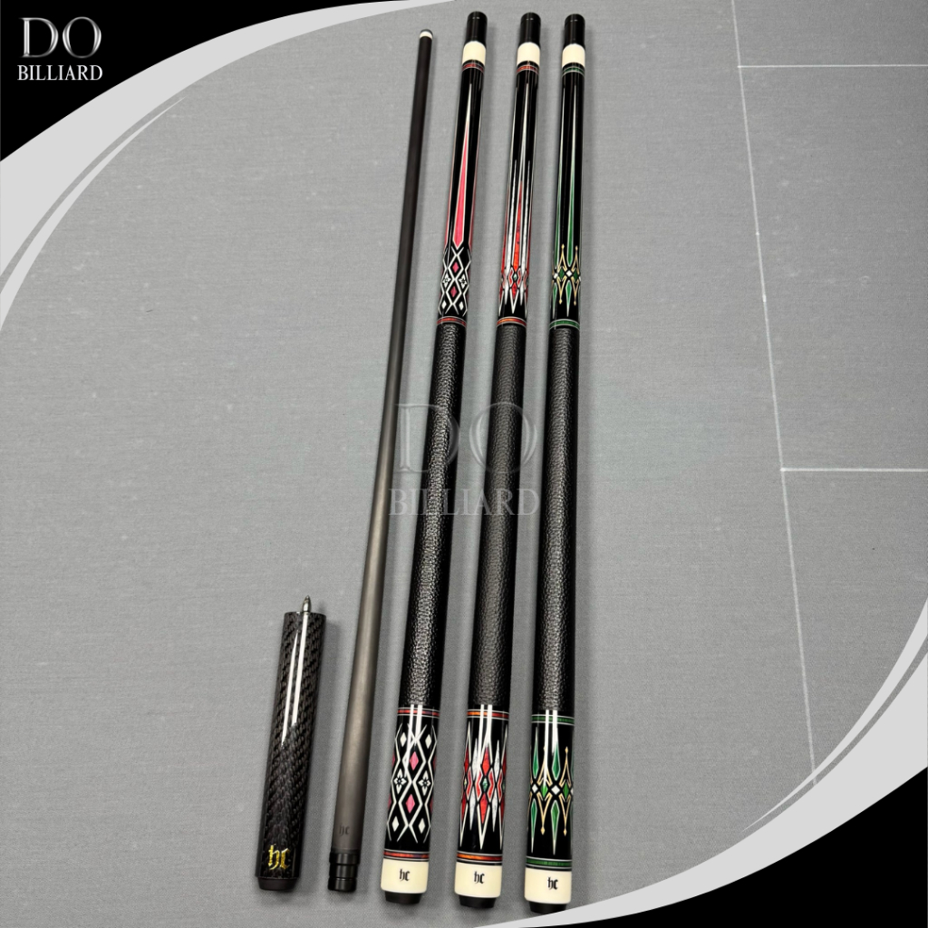 Stick Billiard HC CUE 12.5mm Carbon Cue Leather Grip Low Deflection / Stick HC Cue Carbon