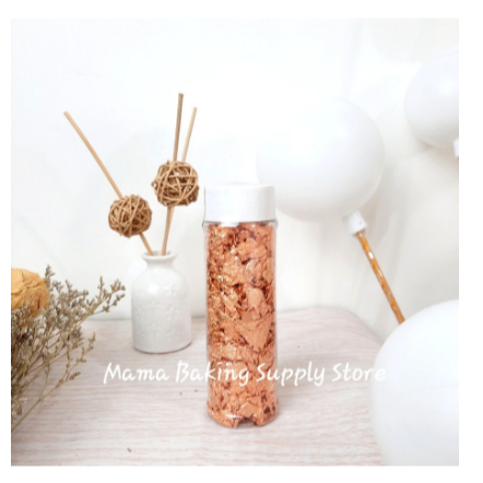 

Edible Sprinkle Kertas Gold / Silver Leaf Emas Silver Cake Topping 2g ROSE GOLD