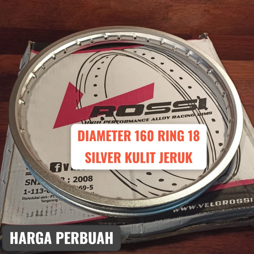 ALLOY ROSSI 160 RING 18 SILVER KULIT JERUK HARGA PERBUAH