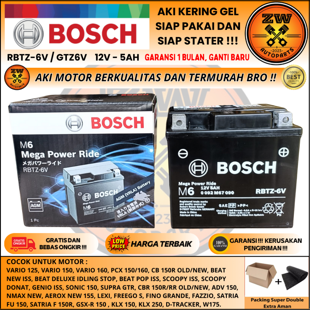 AKI MOTOR SATRIA FU 150, SONIC 150, SUPRA GTR, CBR 150R, KLX GTZ6V BOSCH MF