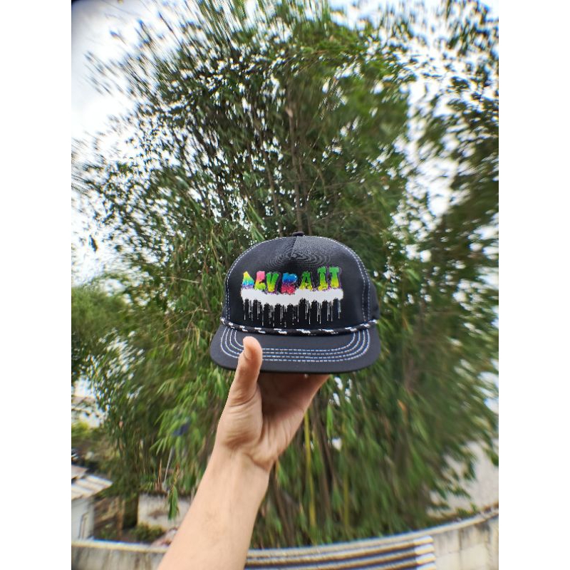 Devrait - Topi Rope Hat - Topi Classic Snapback - Visor Pendek - Topi Snapback Skena Black