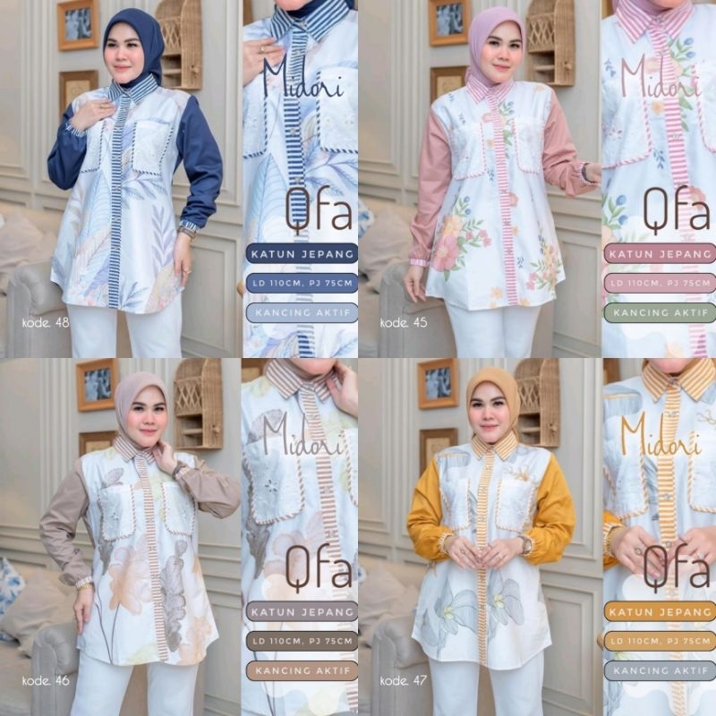 MIDORI RUMMI • BAJU WANITA PREMIUM KEMEJA KATUN JEPANG ORI BY QFA • TSABITA • MOLA • YOONA • ADISA •