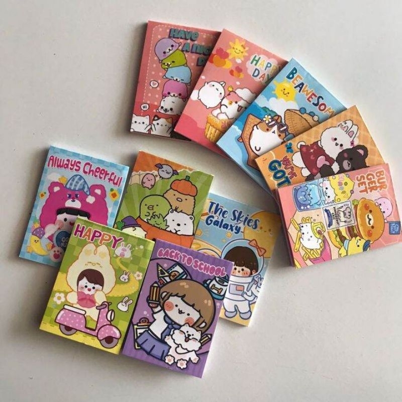 

10PCS BUKU NOTES MEMO KECIL KARAKTER