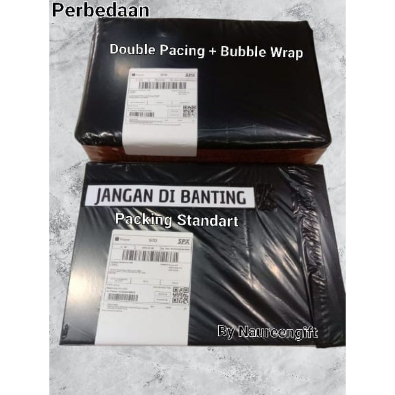 

Double Packing Kardus 2 Layer + Bubble Wrap