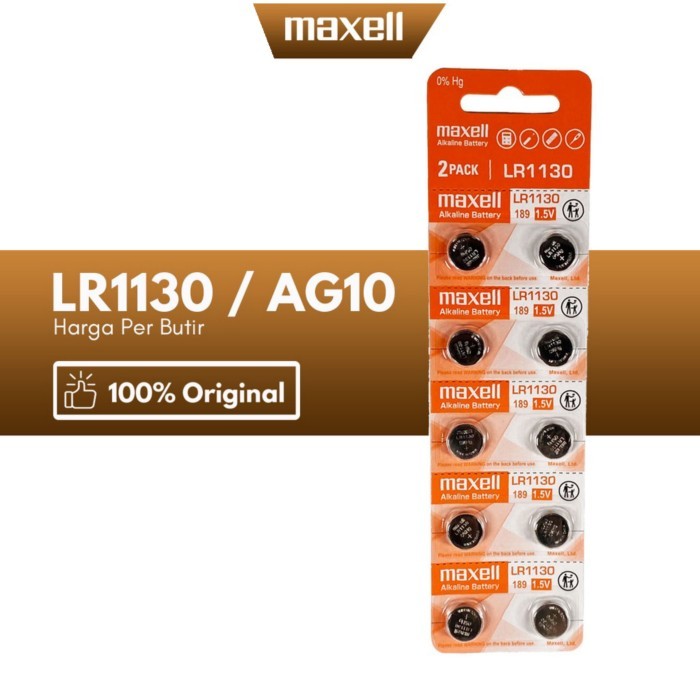 Maxell LR1130 Baterai  LR1130 / ag10 ag 10 lr 1130 maxell LR1130 / AG10/ LR 1130 / AG 10 baterai Jam
