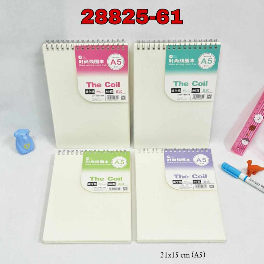 

Buku Spiral Memo Garis A5 Ring Book Ring Atas 80's Cover Polos