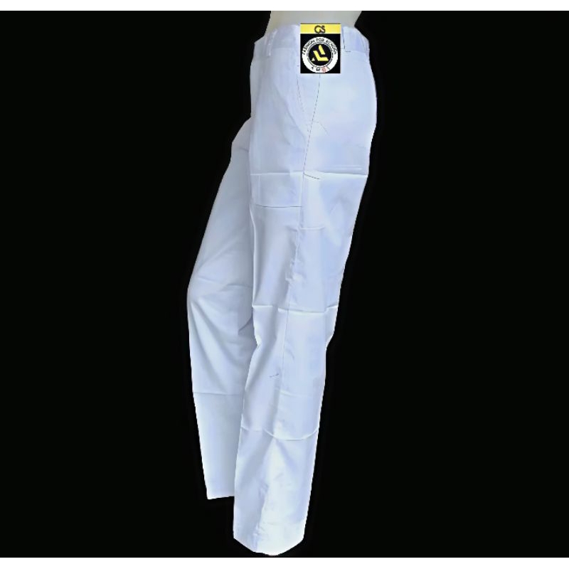 CELANA PUTIH SMP SMA PANJANG SERAGAM SEKOLAH KAIN KATUN DRILL TEBAL