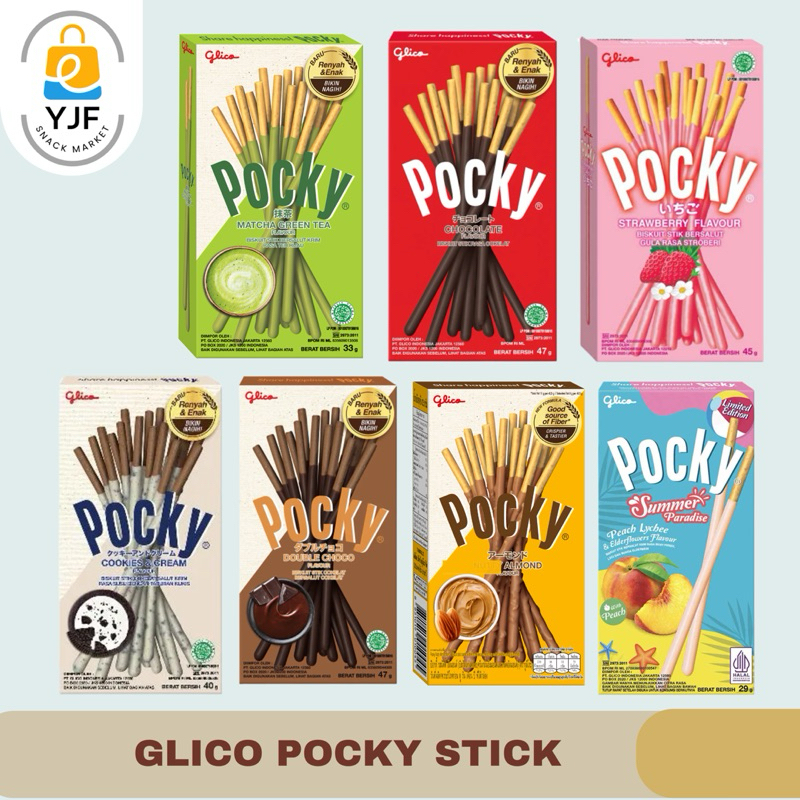 

Glico Pocky Biskuit Stick Aneka Rasa Matcha / Coklat / Strawberry / Almond / Summer Paradise