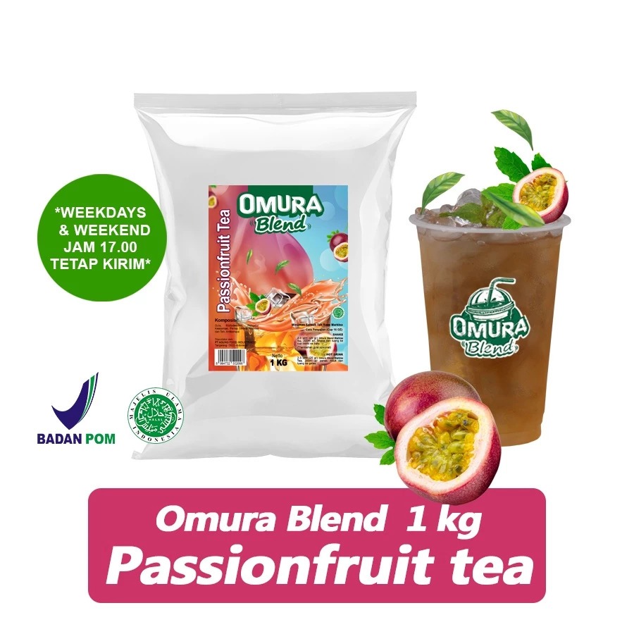 

OMURA Blend Bubuk Minuman Premium Rasa Passionfruit Tea / Teh Markisa / Passion Fruit Tea Powder Drink 1 Kg Omura Powder