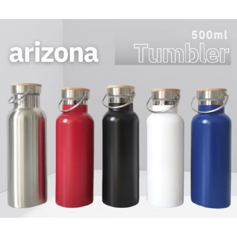 termos arizona stainless 500ml include box,tumbler tutup bambu stainless 500ml