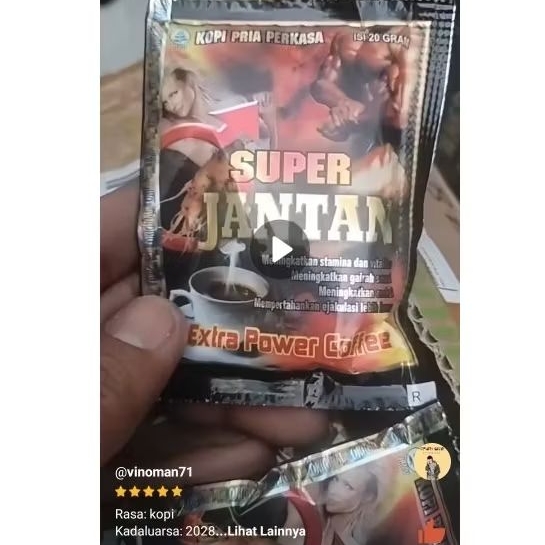 ECER 5 / 10 SACHET KOPU SUPER/JANTAN HITAM ORI TANPA KEMASAN BOX KOPI STAMINA KOPISUPERJANTANORI