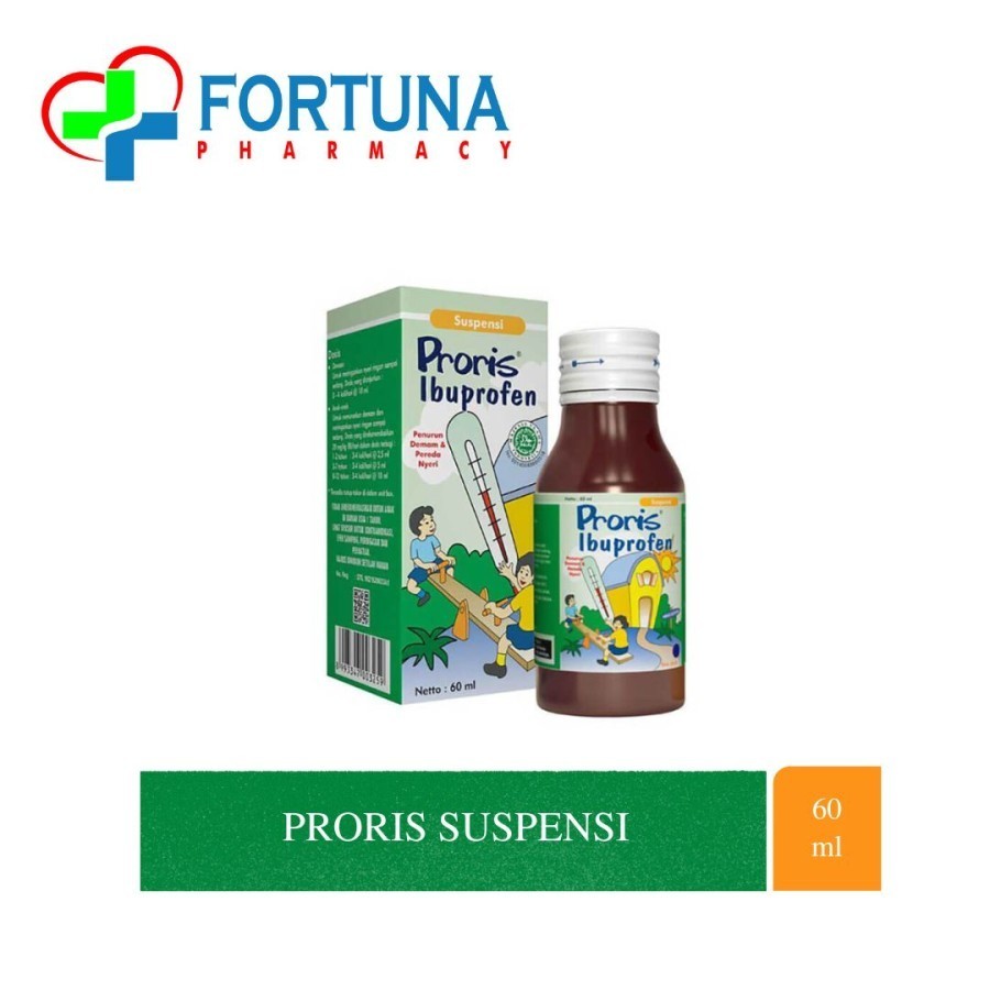 PRORIS SUSPENSI | 60ml | Rasa Jeruk | Ibuprofen Sirup | Penurun Demam dan Nyeri Anak (Ibuprofen)