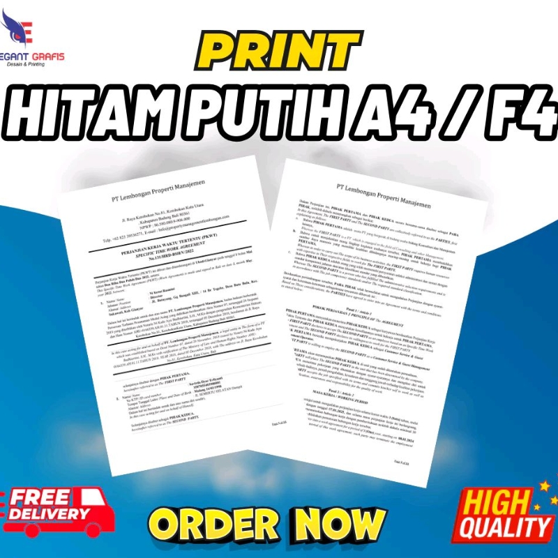 

PRINT HITAM PUTIH A4/F4 MIN 20 LBR MURAH CEPAT BERKUALITAS/CETAK BUKU/MAKALAH