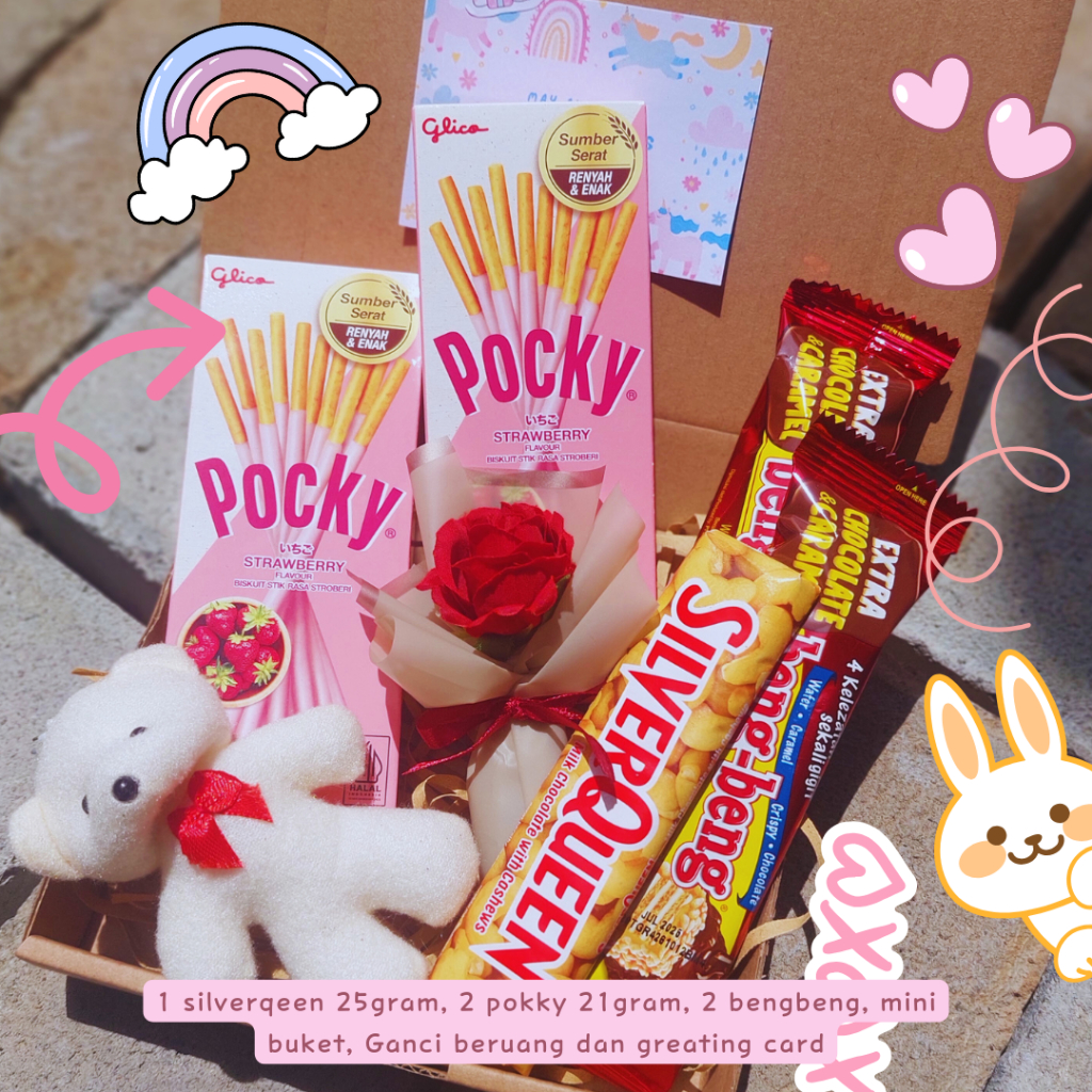 

KADO ULANG TAHUN SNACK BOX VALENTAIN GIFT / Souvenir / Silverqueen / Hampres Kado Ulang Tahun Cowok / Box Coklat / Giftbox / Buket Box