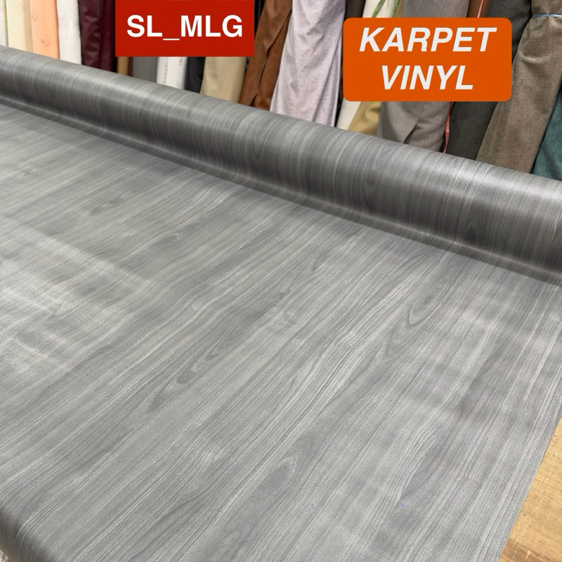 Karpet Vinyl Lantai Korea Motif Kayu Abu Marmer