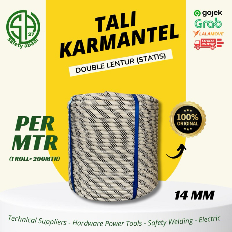 [Meteran] Tali Karmantel 14mm Statis Lentur