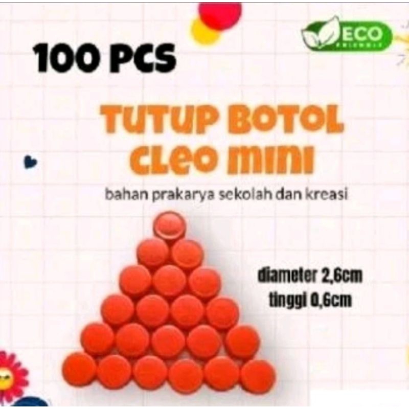 promo tutup botol Cleo mini  untuk bahan prakarya ,isi 105 pcs