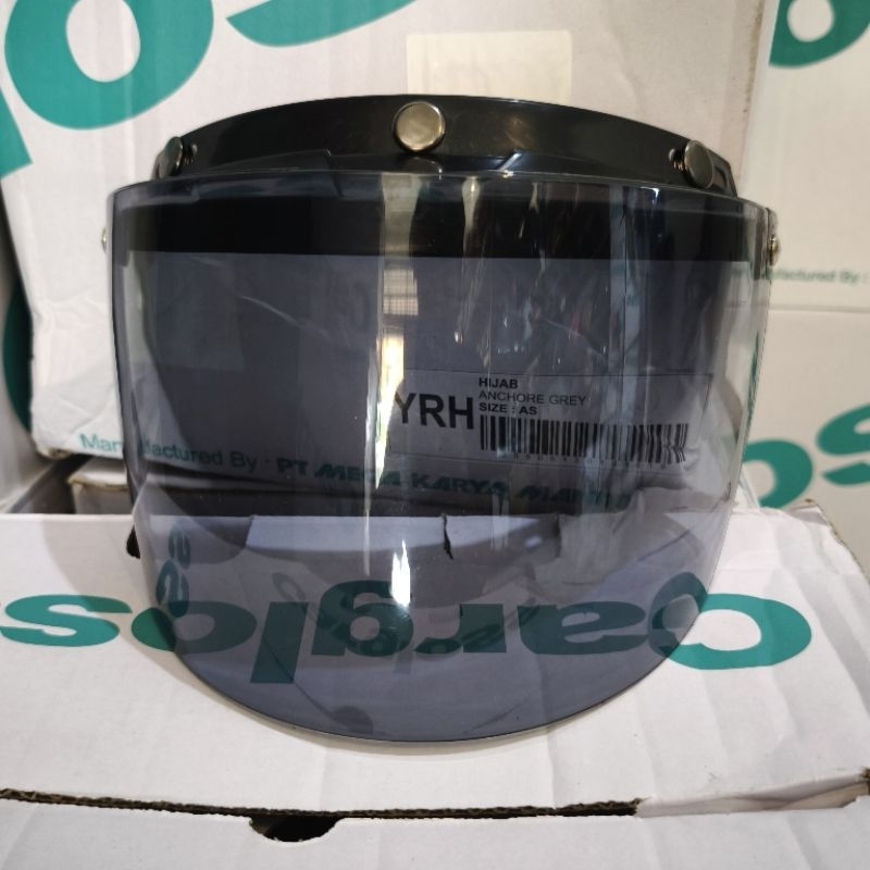 KACA HELM BOGO ANAK DATAR HITAM SMOKE