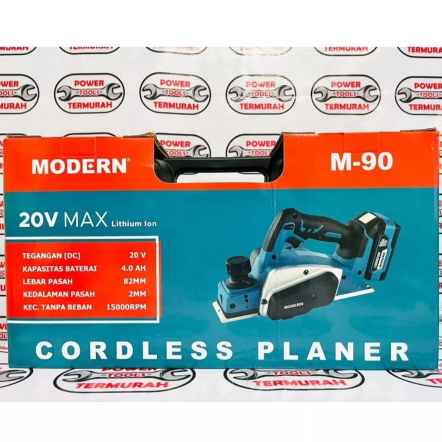MESIN KETAM PLANER PLANNER SERUT PASAH KAYU BATERAI CAS 20V MODERN M90