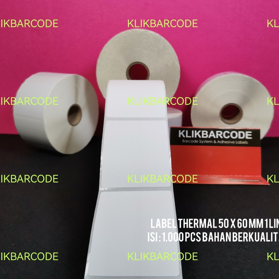 

LABEL THERMAL 50X60 - BARCODE Thermal 50 X 60 MM - Direct Thermal 50 X 60 mm - Stiker Thermal 5 x 6 cm ISI 1000 PCS