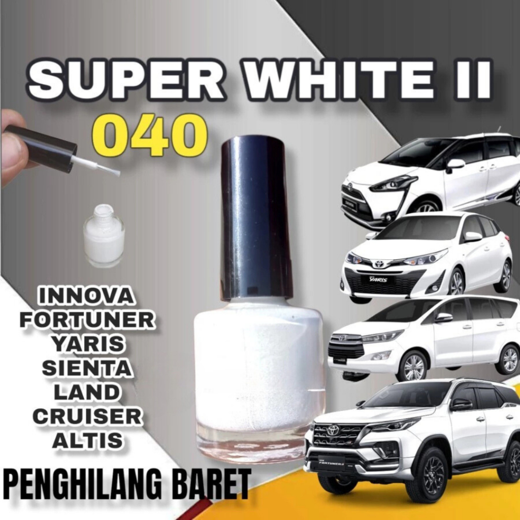 Cat Super White 040 Solid Putih Innova Fortuner Yaris Sienta Land Cruiser Altis Baret Mobil